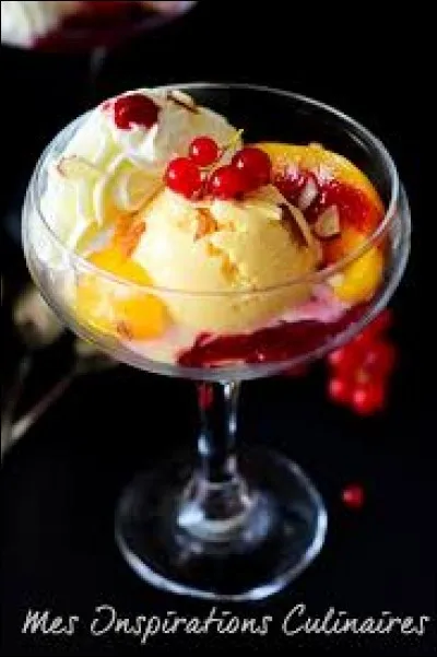 Quel est le parfum de la glace utilisé dans la pêche melba ?