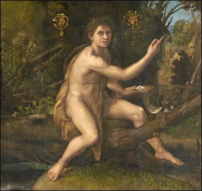 À quel peintre ce tableau intitulé "Saint Jean-Baptiste au désert" est-il attribué ?