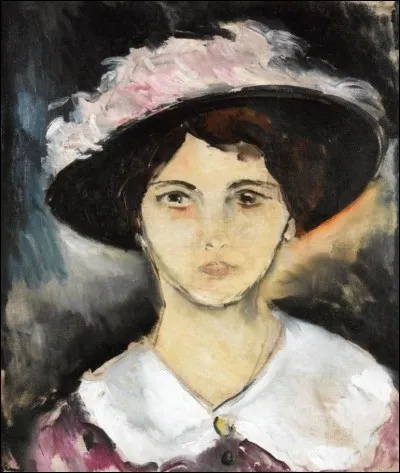De qui est le tableau intitulé "Femme au chapeau rose" ?