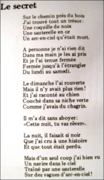 Quel est le titre de cette posie ?