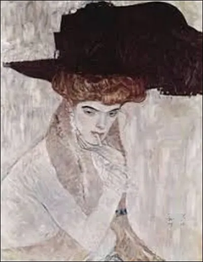 Toile dont je n'ai pas la date exacte de l'exécution, ''Chapeau noir'' est un tableau d'un symboliste. De ces trois, qui a peint cette huile ?