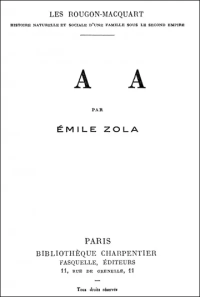 Quel est le nom de ce roman &eacute;crit par &Eacute;mile Zola ?