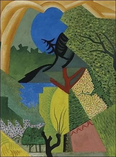 Qui a peint "Paysage au lambrequin rose" ?