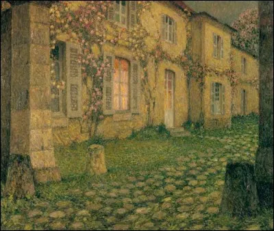 Qui est le peintre de "La Maison aux roses au crépuscule" ?
