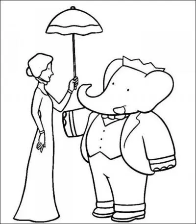 Quel est la couleur du costume de Babar ?