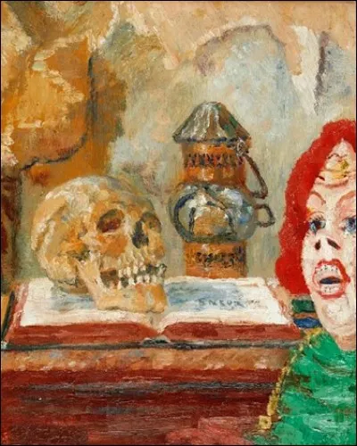 Qui a peint "Livre, masque et crâne" ?
