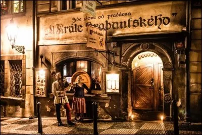Notre dernière halte nous amène à cette taverne médievale de 1475, nommée "U Krále Brabantského", qui est située au cœur de cette belle ville, directement sous le château éponyme : elle est bien placée pour après la visite. Ici, le décors, les costumes du personnel et l'ambiance, sont d'une autre époque.
N'oubliez pas de cligner sur la réponse.
Merci d'avoir voyagé avec moi.