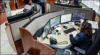 24 heures sur 24, deux permanenciers et un vétérinaire sont présents dans cette salle, similaire à un centre 15 du SAMU, pour tous problèmes médicaux concernant les animaux. Ceci est une salle de...