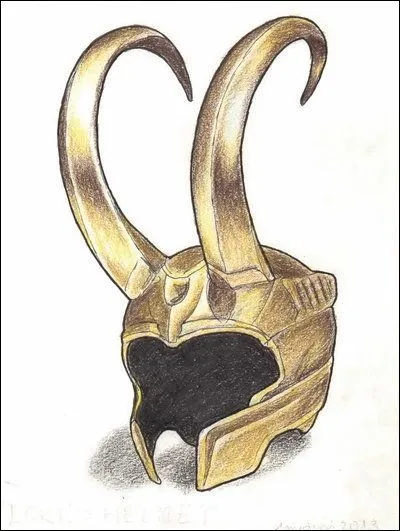 Que symbolise la forme des cornes du casque de Loki ?