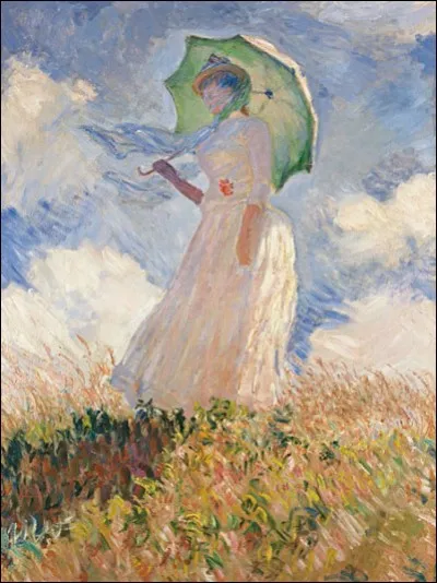À qui doit-on cette célèbre femme à l'ombrelle réalisée sur une toile que son peintre a intitulé "La Promenade" ?