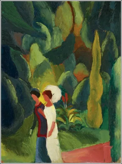 Qui a peint "Femmes dans le parc avec une ombrelle blanche" ?