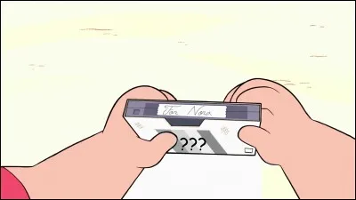 Quelles sont les couleurs (ici grisées) présentes sur la boîte de la cassette destinée à l'alter-ego féminin de Steven ?