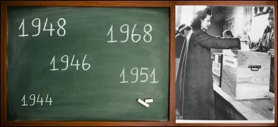 L'année du droit de vote accordé aux femmes en France est-elle sur le tableau ?