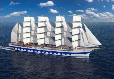 Ce voilier de cinq-mâts (162,22 m), une réplique du France II, n'est devancé que par le Club Med I et II pour la longueur. Il a été construit en 2015 à Split, en Croatie. Lancé en 2017, il a débuté ses derniers essais en mer, lui qui sera le plus grand voilier de croisière traditionnel au monde.
Quel nom porte ce voilier équipé de 150 cabines tout confort ?