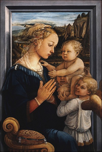 Quel artiste italien de la Renaissance a peint le tableau "La Vierge à l'Enfant avec deux anges" ?