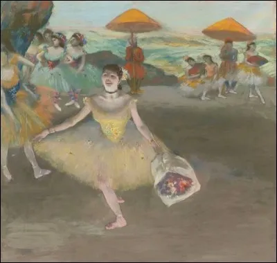 Le tableau "Danseuse au bouquet, saluant sur la scène" est l'uvre du peintre ...
