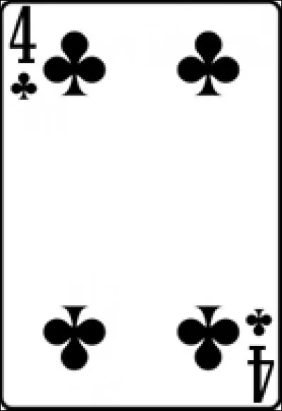 Une carte est prise au hasard dans un jeu bien mélangé. Quelle est la probabilité d'obtenir le 4 de trèfle ?