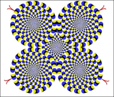 Maintenant regarde le centre d'un cercle, as-tu l'impression que les autres cercles bougent ?