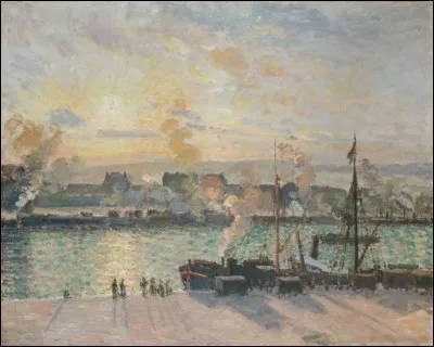 Qui a peint le tableau "Rouen, coucher de soleil sur le port" ?