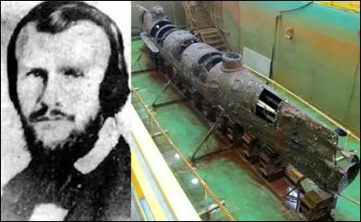 Il saisit l'importance du commerce avec l'Europe pour les États Confédérés : aussi il voulut contourner le blocus. Il mit au point un sous-marin avec une transmission activée par 4 soldats. Les essais ne furent pas concluants : 5 Confédérés tués à cause d'une écoutille ouverte. En 1864, il coula le USS Housatonic mais, quoique vainqueur, ne refit jamais surface.
L'inventeur était à bord : son nom?