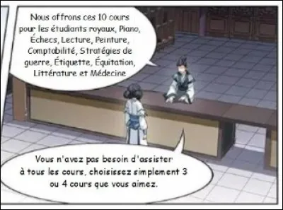 Bei Yue a choisi les cours de ...