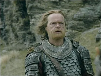 Espèce : Rohirrim
Famille : Originaire de l'ouest 
Description : Vieux, brave et déterminé 
À savoir : Il connait très bien la langue du Pays de Dun
Quel est ce personnage ?