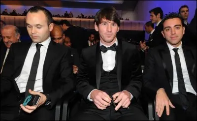 En quelle année le trio Messi-Xavi-Iniesta est-il sur le podium du Ballon d'or ?
