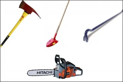 Les pompiers seraient-ils des jardiniers ? Quels sont les matériels présents sur l'illustration ?