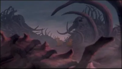 Qui a dit à Simba que les terres où il avait l'interdiction d'aller étaient un cimetière d'éléphants ?