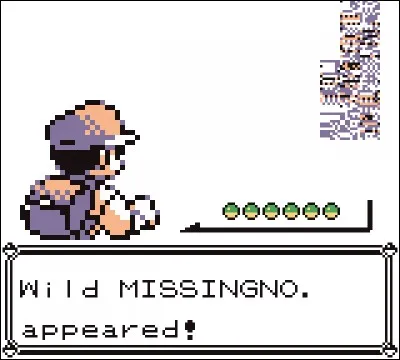 Toujours dans les mêmes versions, on peut rencontrer des Pokémon bug, comme MissingNo. C'est un Pokémon...