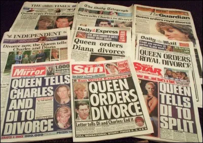 Présenté comme un conte de fée, le mariage entre Lady Diana et le prince de Galles se terminera par un camouflet. D'ailleurs, les 2 époux prononcent leur divorce en :