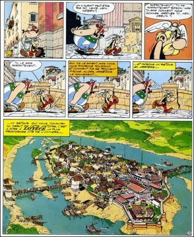 Année : 1972
Lieux d'action : Lutèce, Rome 
Personnages : Homéopatix, Garedefréjus, Machin...
Ça peut aider : on y rencontre le beau-frère d'Abraracourcix.
Quel est cet album ?