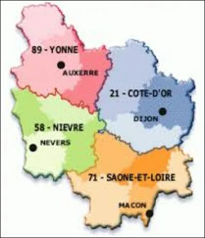 L'ancienne région Bourgogne est entourée de 6 autres anciennes régions.