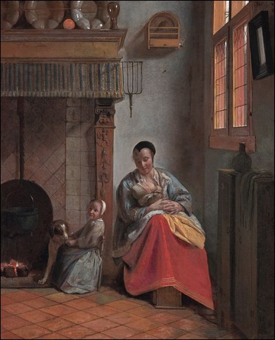 Quel peintre hollandais du XVIIe a réalisé le tableau "Femme allaitant un enfant" ?