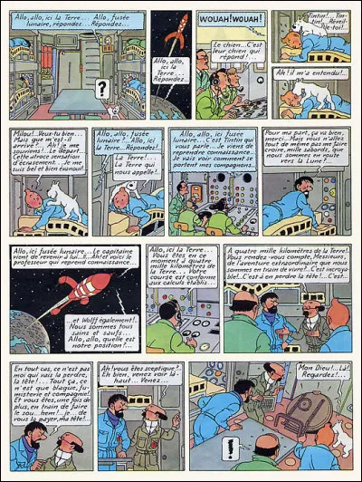 Année : 1954
Lieu(x) d'action : Syldavie, ... 
Personnages : Docteur Rotule, Walther, Frank Wolff...
Ça peut aider : L'Eglise a demande la censure d'une scène qui laisse supposer un suicide. 
Quel est cet album ?