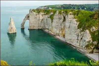Les falaises d'Étretat se trouvent en Normandie, dans le département du Calvados.