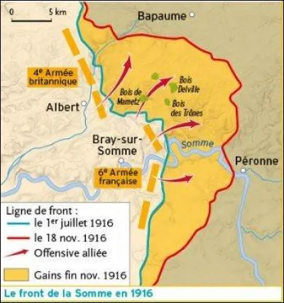 Qu'est-ce qui fut utilisé pour la première fois durant la bataille de la Somme ?