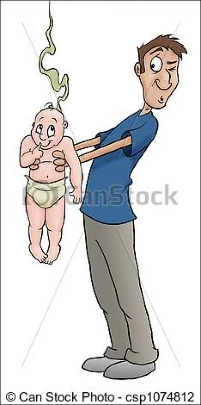 Tu es en train de bercer Chloé, soudain tu remarques une drôle d'odeur car Chloé a fait caca dans la couche et il faut la changer ! Que fais-tu ?