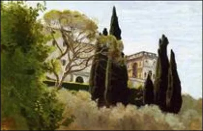Qui a peint "La façade de la villa d Este à Tivoli, vue depuis les jardins" ?