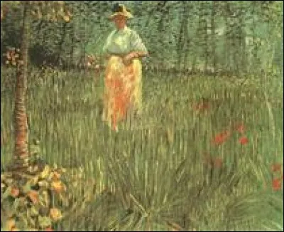 Qui a peint "Une femme marchant dans le jardin" ?