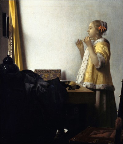 Quel peintre hollandais du XVIIe a réalisé le tableau "La Dame au collier de perles" ?