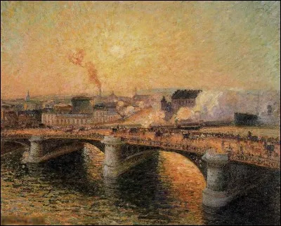 Qui a peint le tableau "Le pont Boieldieu, coucher de soleil" ?