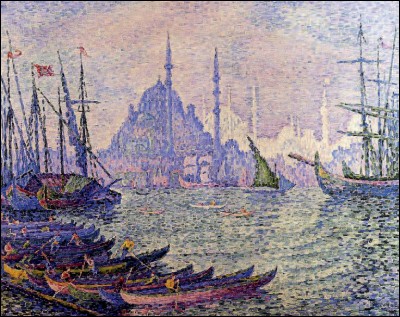 Quel artiste a peint le tableau pointilliste "Voiliers à Constantinople" ?