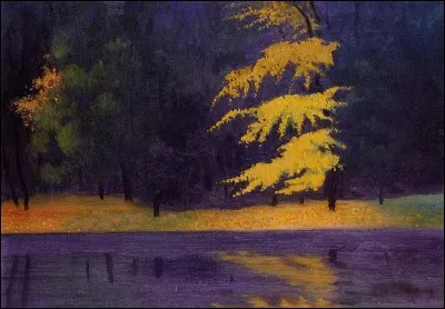 Qui a réalisé le tableau "Le lac dans le bois de Boulogne" ?