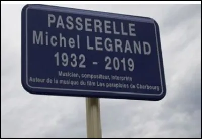 "Je crois que non seulement cette passerelle lui fait plaisir de là où il est, mais cela va vous porter bonheur, car Michel est quelqu'un qui porte bonheur", dans quelle ville et à quelle occasion Macha Méril, la comédienne, a-t-elle fait cette déclaration le 21 septembre 2019 ?