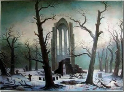 Qui a peint "Le Cimetière du monastère dans la neige" ?
