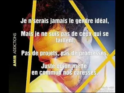 Quel mot termine cet extrait de "5 minutes avec toi" ? "J'veux pas me faire l'avocat du diable, mais de me plaire tu es..."