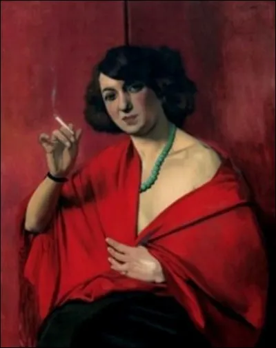 Pour qui posait cette "Femme drapée de rouge, tenant une cigarette" ?