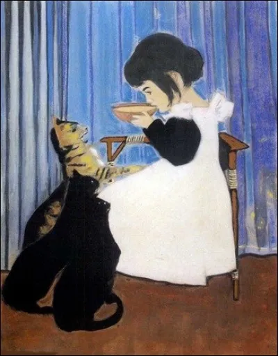 Qui a peint "Enfant et chats" ?