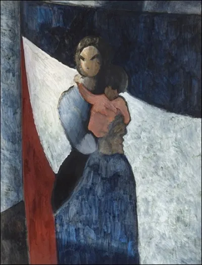 Qui est l'artiste ayant représenté cette "Femme de pêcheur, un enfant sur le bras" ?